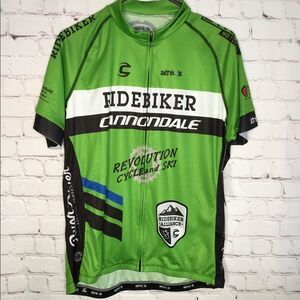 Athlos‎ Cycling Jersey, Women's XL Full Zip Ridebiker Cannondale Green.
